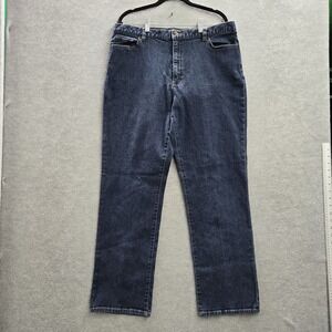 Lauren Jeans Co. Women Jeans 16‎ Blue Denim Button Zipper 30" Inseam